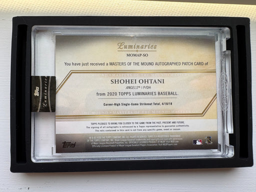 2020 Topps Luminaries - Masters of the Mound, Autograph Patches Shohei Ohtani