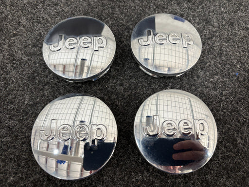 OEM,Set 4, Jeep Liberty Grand Cherokee Wrangler Patriot Chrome Wheel Center Caps