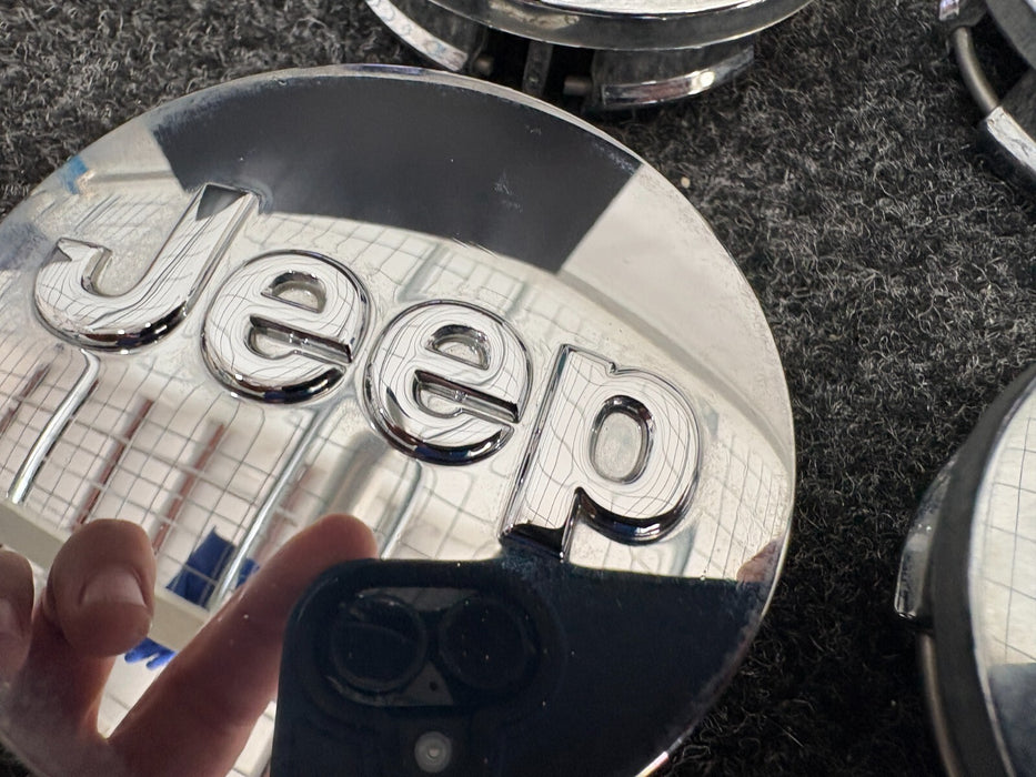 OEM,Set 4, Jeep Liberty Grand Cherokee Wrangler Patriot Chrome Wheel Center Caps