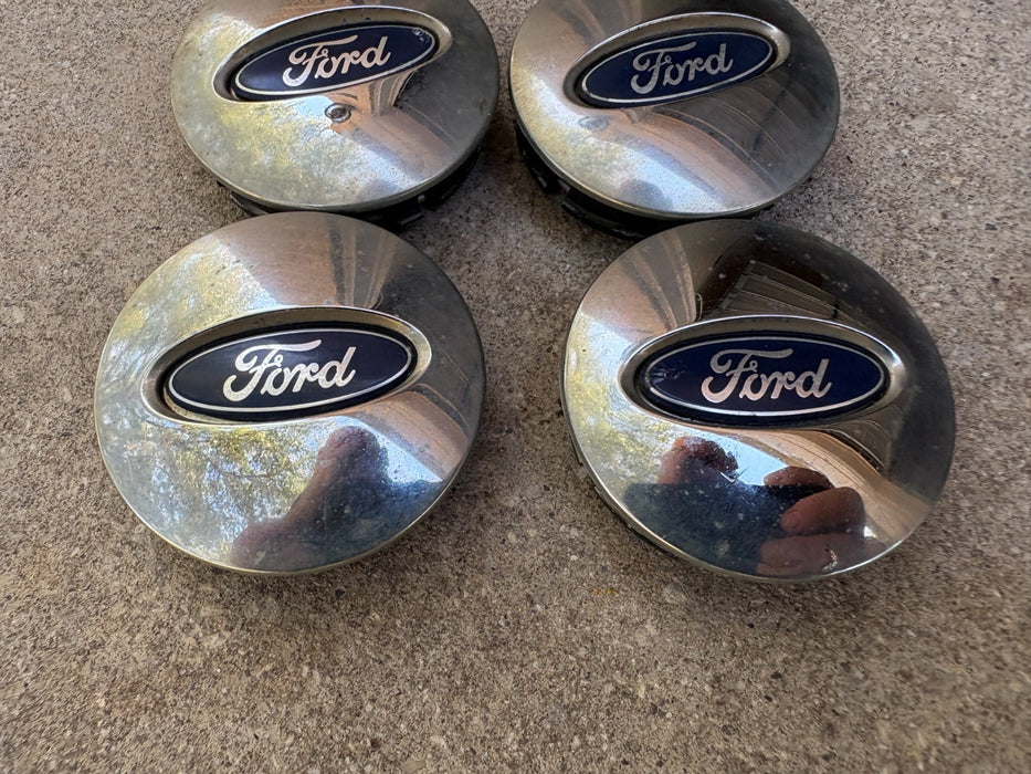 Set of 4 2011 - 2019 Ford Explorer Silver Chrome Wheel Center Caps OEM