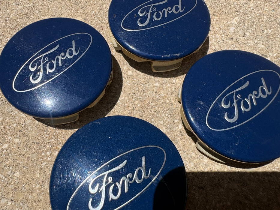 SET OF 4 2013-2025 FORD ESCAPE CENTER WHEEL CAP HUBCAP BLUE OEM