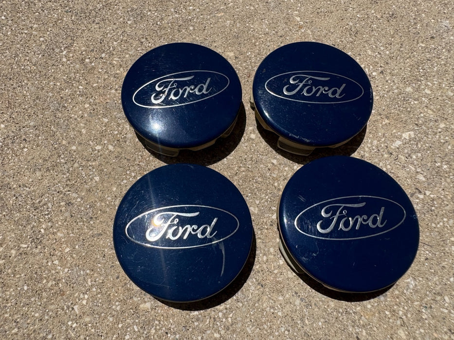 SET OF 4 2013-2025 FORD ESCAPE CENTER WHEEL CAP HUBCAP BLUE OEM
