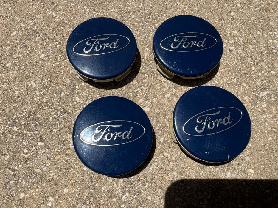 SET OF 4 2013-2025 FORD ESCAPE WHEEL CENTER CAP HUBCAP BLUE OEM