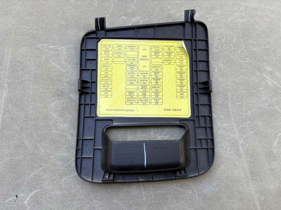 2013-2018 Hyundai Santa Fe Sport  Black Lower Dash Fuse Box Cover Door Panel OEM