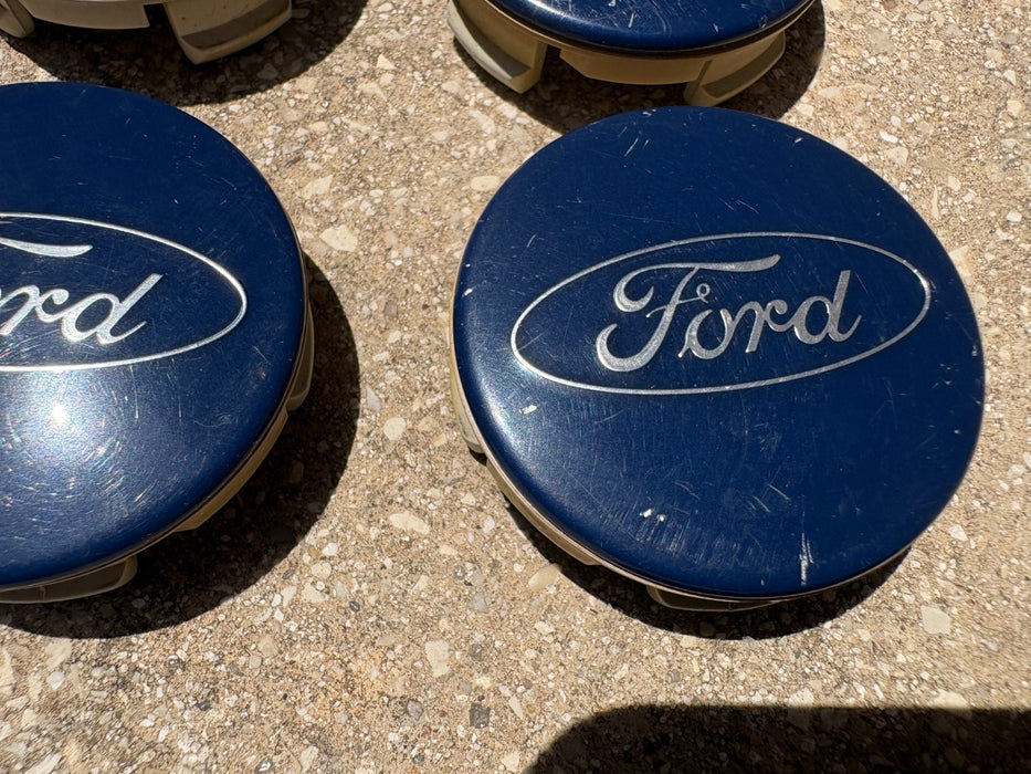 SET OF 4 2013-2025 FORD ESCAPE WHEEL CENTER CAP HUBCAP BLUE OEM