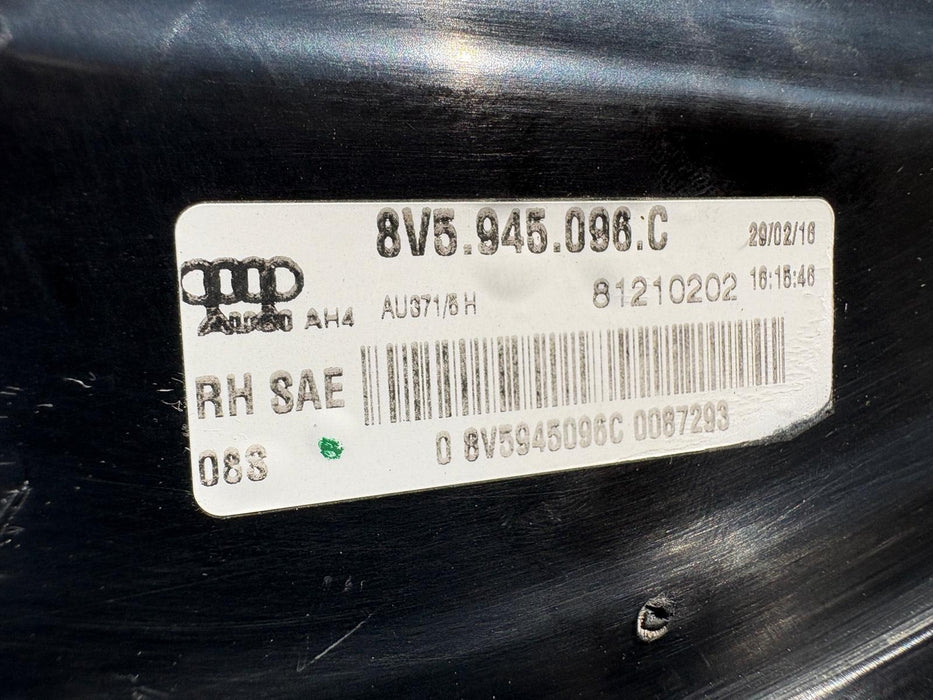 2015 - 2016 Audi A3 Right Passenger Outer Tail Light Assembly OEM 8V5945096C