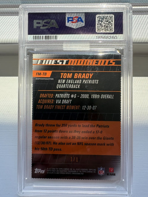 2008 Topps Finest - Finest Moments Tom Brady #FM-TB Refractor