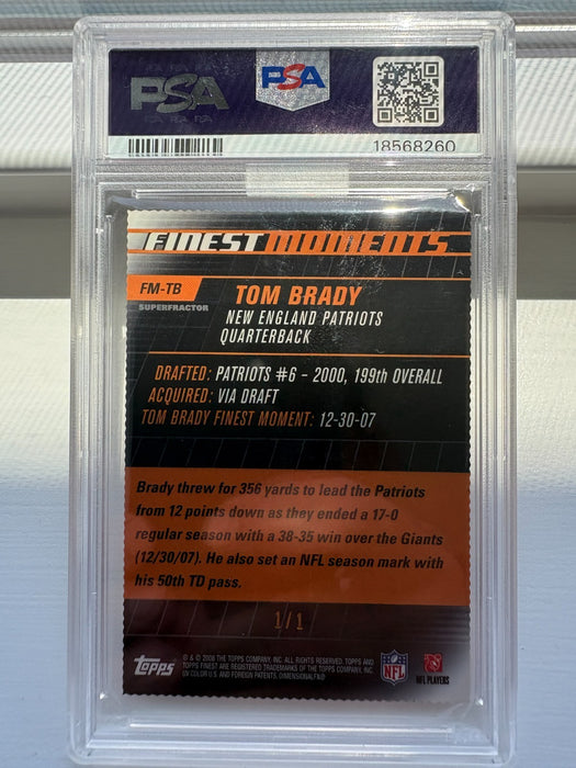 2008 Topps Finest - Finest Moments Tom Brady #FM-TB Refractor