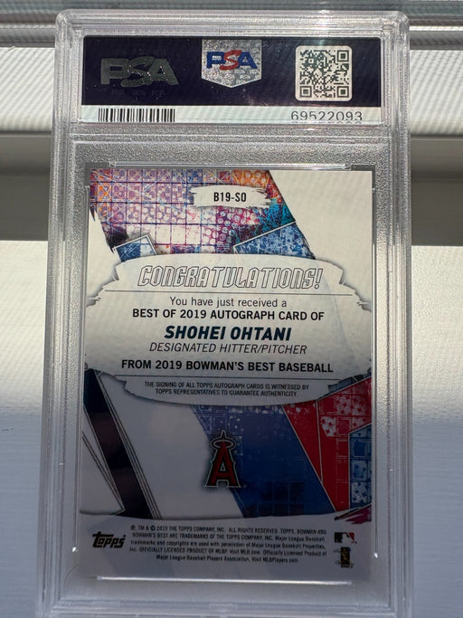 2019 Bowman's Best Shohei Ohtani Topps Certified Autopraph Issue