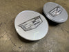 Set of 2 2013-2025 SILVER Raised Crest Cadillac CTS CT6 XT4 XT5 XT6 Center Caps